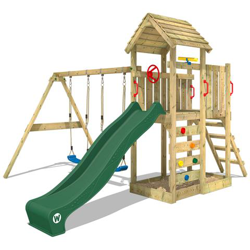 Parco Giochi Multiflyer Con Tetto In Legno. Set Da Gioco en oferta