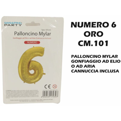 Bighouse It - PALLONCINO MYLAR CM.101 NUMERO 6 ORO precio