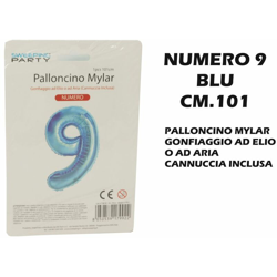 Bighouse It - PALLONCINO MYLAR CM.101 NUMERO 9 BLU precio