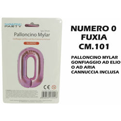 Bighouse It - PALLONCINO MYLAR CM.101 NUMERO 0 FUXIA en oferta