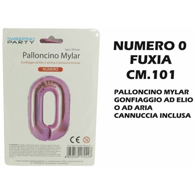 Bighouse It - PALLONCINO MYLAR CM.101 NUMERO 0 FUXIA