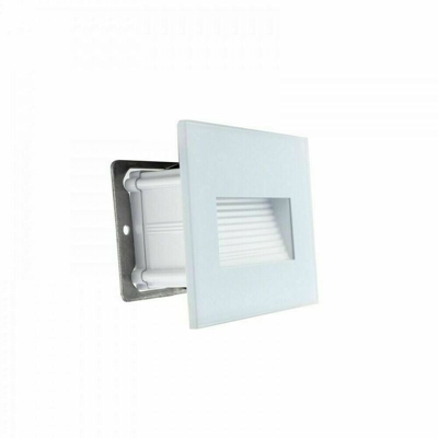 Planet Shop - Segnapasso Led 4W Incasso Cassetta 503 Ip65 Cornice Vetro Bianco Luce Naturale 4000K