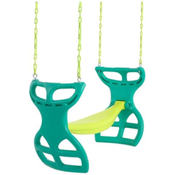 Sedile a 2 Posti per Altalena per Bambini | Seduta per 2 Bimbi | Accessori da Giardino | Verde e Giallo en oferta