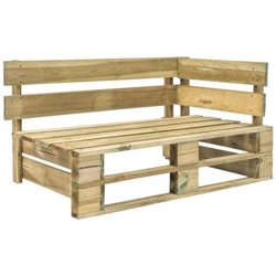 Panca Da Giardino Angolare Con Pallet In Legno Fsc Verde en oferta