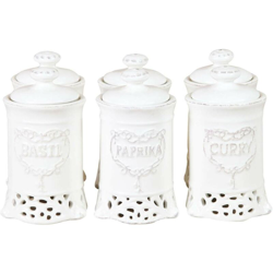 Set 6 Contenitori Vasetti Spezie Porcellana Da Cucina Portaspezie Sale Pepe precio