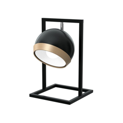 Homemania - Lampada da Tavolo Oval Black - da Scrivania, Ufficio, Comodino - Nero in Metallo, Legno, 20 x 20 x 40 cm, 1 x E27, Max 60W precio