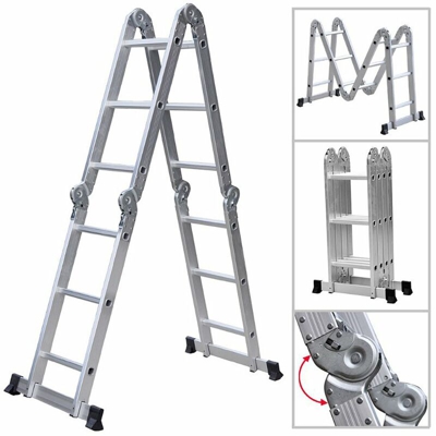 Scala multifunzione in alluminio 3.7 M pieghevole 7 in 1 multiuso