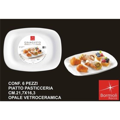 Piatto Pasticceria Conf. 6 Pz. Cm.21,7X16,3 Grangusto