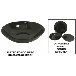 Bighouse It - PIATTO CERAMICA FONDO CM.21 NERO en oferta