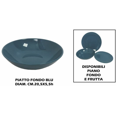 Bighouse It - PIATTO CERAMICA FONDO CM.21 BLU