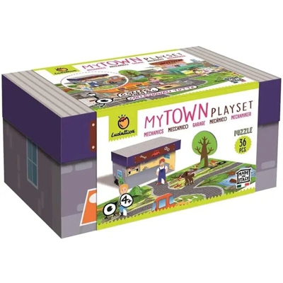 Ludattica playset Puzzle 3D 36 pezzi My town-Garage Gioco Bambini