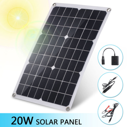 Kit scheda di generazione di potenza modulo fotovoltaico pannello solare IP20W 20W con hub USB a porta singola + cavo di ricarica per auto + cavo di características