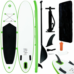 vidaXL Set Tavola Gonfiabile da SUP Verde e Bianco - Verde precio