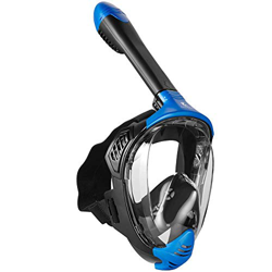 Khroom® Maschera da Snorkeling sicura Testata da TÜV® con CO2 [Nuovo Articolo] Modello 2021 | per Adulti e Bambini (Blu Opaco, S/M) características