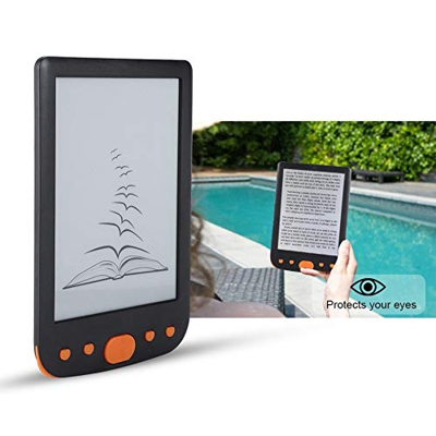 E-Reader,Portatile 6Inch 8G USB 2.0 Lettore E-book Impermeabile Libro Digitale Letto con Custodia Pelle Batteria Integrata 1800 mAh Lingue Multiple Su