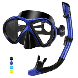 Glymnis Set Snorkeling Maschera Snorkeling Anti-Appannamento Kit Snorkeling Panoramica a 180° con Tubo di Respirazione a Secco Completo e Boccaglio pe precio