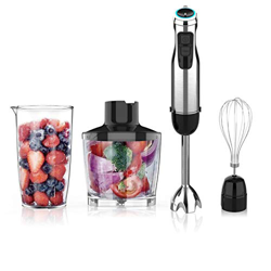 Qxmcov Frullatore Immersione 800W, Frullatore a Immersione 4 in 1, 6 Velocità Minipimer Mixer Immersione Con 700 ml Tritatutto e misurino da, Frusta i en oferta