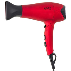 Adler AD2258 Asciugacapelli da viaggio, pieghevole, professionale, 2 livelli di velocità, 3 temperature, ugello concentratore a 360°, 2500 W, rosso características