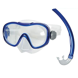 Kit maschera da sub con boccaglio blu, set da sub per bambini 3-8 anni con maschera subacquea in pvc e lenti in policarbonato, set subacqueo snorkelin en oferta