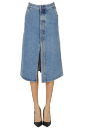 Denim midi skirt precio