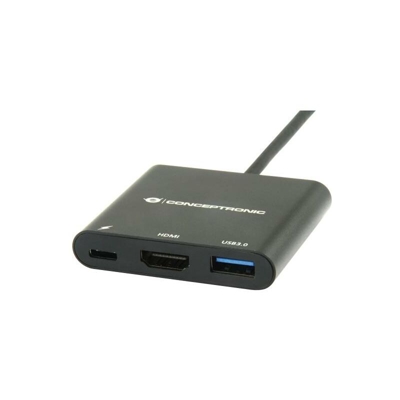 DONN01B hub di interfaccia USB 3.2 Gen 1 (3.1 Gen 1) Type-C 5000 Mbit/s Nero - Conceptronic