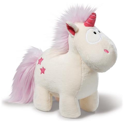 40107 Unicorno Felpato, Poliestere Rosa, Bianco peluche