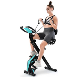 Cyclette Pieghevole Plus 3 In 1 - Bici Fitness, Cyclette, Trasmissione A Cinghia, Cardiofrequenzimetro, Resistenza Magnetica, Bande Di Resistenza. en oferta