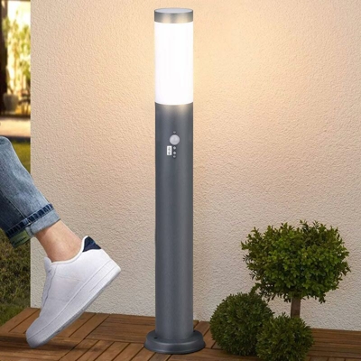 Bakaji - Lampada Paletto Luce Giardino + Sensore Movimento Illuminazione Esterno 100cm