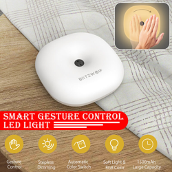 BlitzWolf BW-LT18 Sensore di controllo gestuale intelligente Luce notturna a LED Lampada da comodino dimmerabile RGB características