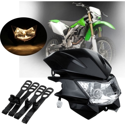 ROYAL-K Faro universale per moto con cinghie di montaggio per Dual Sport YAMAHA Street Fighter Dirt Bike Nero