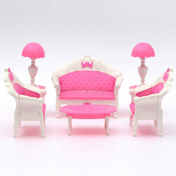 6 pezzi casa bambole soggiorno mobili set divano sedia per accessori Barbie precio