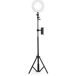 Anello luminoso con treppiede regolabile clip per telefono 3 in 1 20 cm en oferta