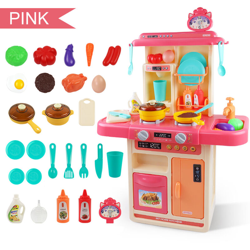 28pcs imitazione gioco cucina giocattolo set utensili luce suono acqua per bambini educativi rosa precio