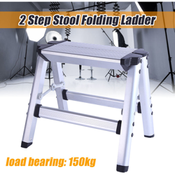 150KG Carico massimo 2 Stepladder Scala pieghevole Piattaforma in alluminio antiscivolo di sicurezza precio