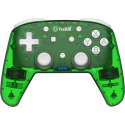 Controller per accessori a vibrazione somatosensoriale trasparente a sei assi NS Interruttore a impugnatura Bluetooth Pro impugnatura da gioco verde precio