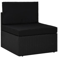 Seduta Centrale Modulare In Polyrattan Nero en oferta