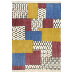 Tappeto Kilim Tessuto a Mano in Cotone 160x230 cm Multicolore - Multicolore - Youthup precio