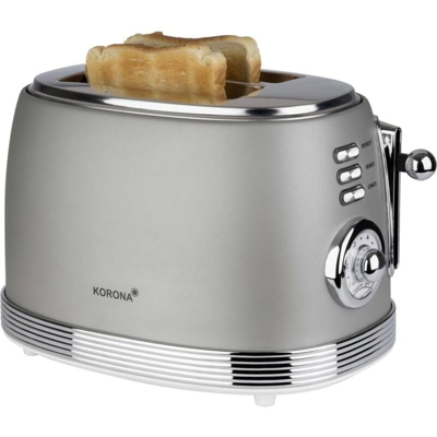 Retro Tostapane Funzione toast, Con griglia scaldabriosche Grigio - Korona