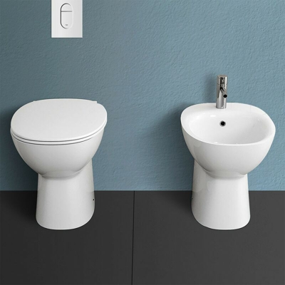 Inbagno - Set sanitari tradizionali Morning con WC rimless + bidet + copriwc rallenty