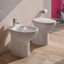 Inbagno - Coppia Sanitari tradizionali serie Morning con WC rimless, bidet e copriwc precio