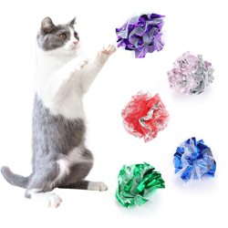 1 animale domestico bicolore anello di carta palla gatto filato netto anello di carta palla colore casuale en oferta