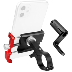 Supporto per cellulare BG-077 in lega di alluminio + base di conversione elettrica in lega di alluminio nero rosso en oferta