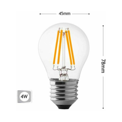 Universo - Lampadina Led 4w Luce Caldafilamento In Vetro Trasparente E27 4 W G45a-tc en oferta