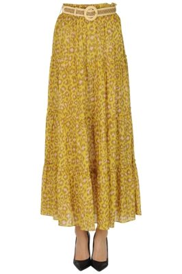 Animal print long skirt