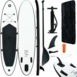 vidaXL Set Tavola Gonfiabile da SUP Nero e Bianco - Nero precio