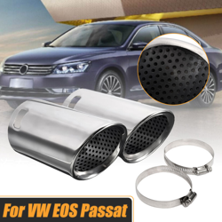 Coppia di tubi marmitta di scarico cromati per VW EOS Passat B6 CC Break precio