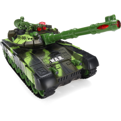 Carro armato da battaglia RC Telecomando LED Tracciamento di tiro fuoristrada 2.4Ghz Alta velocità33cm Verde precio