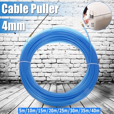 Durevole 4mm Estrattore per cavi in ​​fibra di vetro Estrattore per cavi Elettrico Estrattore per cavi Nastro per pesci (blu, 20 m per 4 mm)