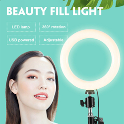 Soddisfa la promessa del treppiede per fotografia selfie con luce anulare a LED 6000-6500K en oferta