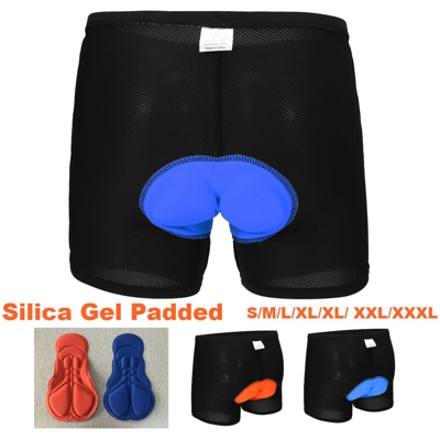 Pantaloncini da ciclismo per bici da ciclismo imbottiti in gel di silice 3D da uomo Pantaloni da intimo ad asciugatura rapida (blu, S)